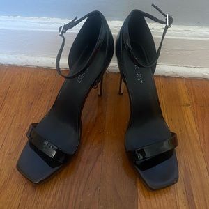 Women’s Basic black high heel with a strap on ankle